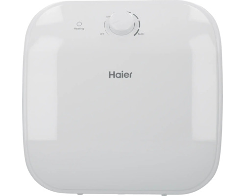 Haier Logo auf einem Wasserboiler mit Temperaturregler