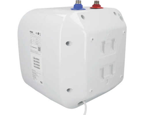 Haier Kleinspeicher zur Warmwasserbereitung mit blauer und roter Anschlussmarkierung