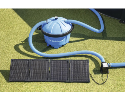 Sandfilteranlage mit Solarheizung und Schläuchen