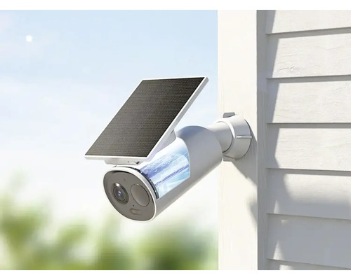 Überwachungskamera mit Solarpanel zur Aussenmontage