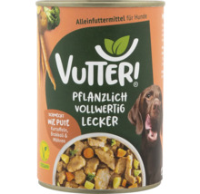 Dose Hundefutter mit Gemüse und pflanzlichen Zutaten