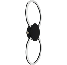 Ovale LED Wandleuchte mit schwarzer Halterung