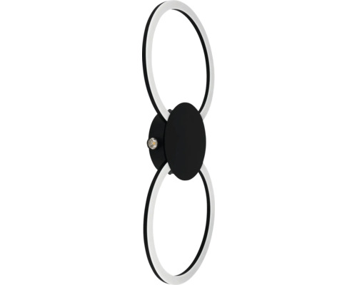 Ovale LED Wandleuchte mit schwarzer Halterung