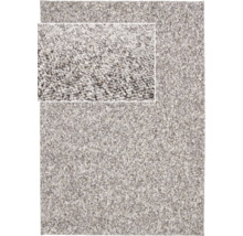 Teppich mit melierter Textur und Detailansicht der Oberfläche