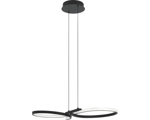 Moderne Hängeleuchte mit LED-Ringen und filigranen Aufhängungsseilen