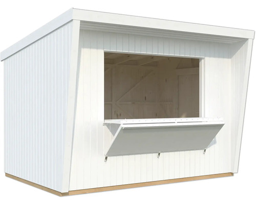 Marktstand Palmako Kira 7,7 m² inkl. Fußboden 355 x 290 cm weiß