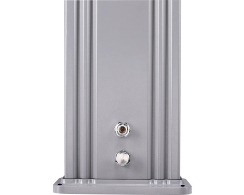 Grauer Aluminiumpfosten mit zwei Anschlüssen