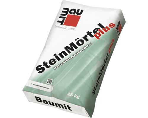 Sack mit Steinmörtel Plus, Natursteinmauermörtel, 25 Kilogramm, von Baumit