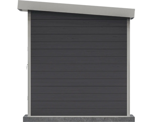 Gartenhaus mit Flachdach und horizontaler Holzverkleidung