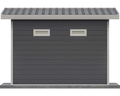 Gartenhaus mit Holzverkleidung und Lüftung