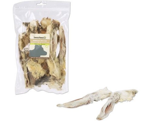 Beutel Kaninchenohren mit Fell für Hunde