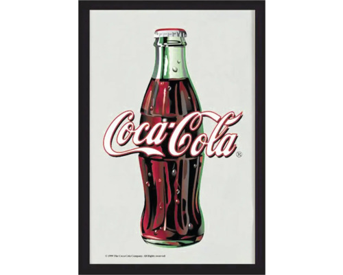 Bedruckter Spiegel Coca Cola 22x32 cm Coca-Cola Flasche Bild im Rahmen