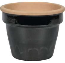 Schwarzer Blumentopf aus Terrakotta