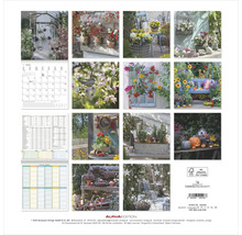 Wandkalender mit jahreszeitlichen Gartenmotiven