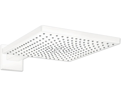Kopfbrause Set hansgrohe Raindance E 300 1jet eckig 54x30 cm inkl. Brausearm weiß matt 26238700 Vierkantige Kopfbrause für die Dusche