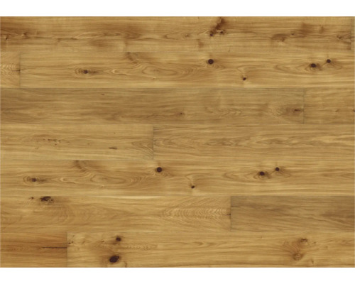 HANDMUSTER zu Boden 12474860 EICHE UNIQ RUST GEHOB-ÖL Holzfußboden aus Eiche mit Astlöchern.