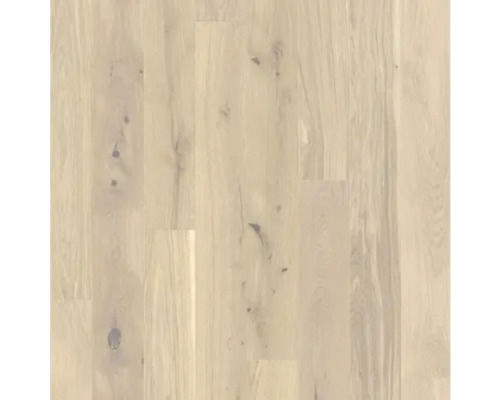 SKANDOR Echtholz-Parkett Eiche Landhausdiele Weiss lackiert 2390 x 200 x 14 mm Heller Parkettboden aus Holz