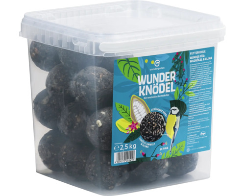 Eimer mit Wunderknödeln für Wildvögel und Klima, Nettogewicht 2,5 Kilogramm
