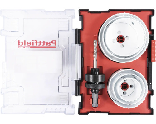 Patfield Lochsägen-Set im geöffneten Koffer