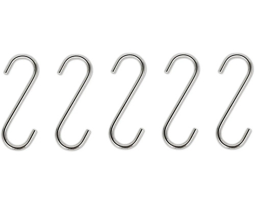Fünf S-Haken aus Metall