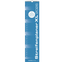 Streifenplaner XL 2026 mit Mondphasen, Notizen, Kalenderwochen und Ferienübersicht