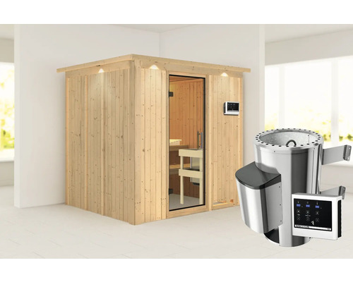 Sauna mit Saunaofen und Steuerung