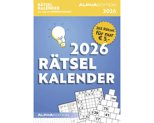 Rätselkalender 2026 11,8x15,9 cm Rätselkalender 2026 mit Gehirnjogging von Alpha Edition