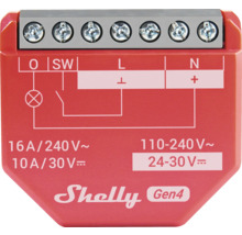 Schalter Shelly 1PM Gen4 rot