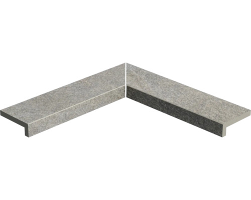 FLAIRSTONE Poolumrandung Beckenrandstein Luserna Doree Innen-Eckstück 90° grau 60 cm x 15 cm x 5 cm Zwei Eckprofile aus Stein