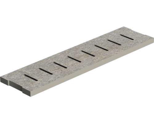 FLAIRSTONE Poolumrandung Beckenrandstein Luserna Doree Ablauf/Überlauf grau 60 cm x 15 cm x 2 cm Schlitzrinne aus Stein mit Entwässerungsschlitzen