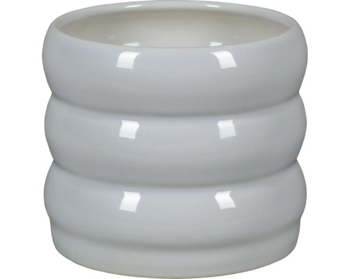 Blumentopf Passion for Pottery Steinzeug Ø 20 cm 20 x 20 x 16 cm weiß Keramik Pflanztopf mit geripptem Design