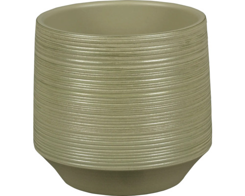 Blumentopf aus Keramik mit horizontalen Linien