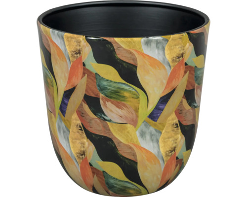 Blumentopf mit Blätterdesign