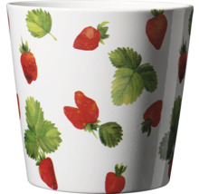 Blumentopf mit Erdbeermuster