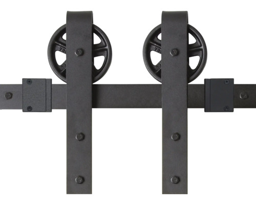 Schiebetürbeschlag aus Metall mit Rollenaufhängung