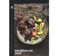 Hirschrücken Zimt Spieße auf einem Teller