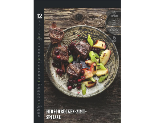 Hirschrücken Zimt Spieße auf einem Teller