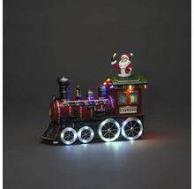 Dekorative Weihnachtszugfigur mit Weihnachtsmann und Beleuchtung für festliche Dekorationen