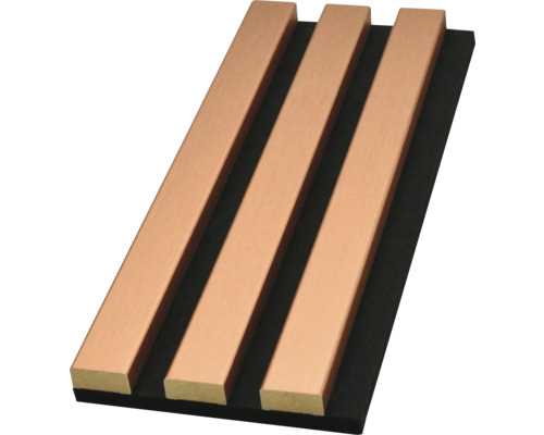 Akustikpaneel mit Holzlamellen auf Filz