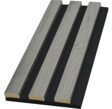 Akustikpaneel mit Holzoptik auf schwarzem Filz