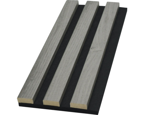 Akustikpaneel mit Holzoptik auf schwarzem Filz