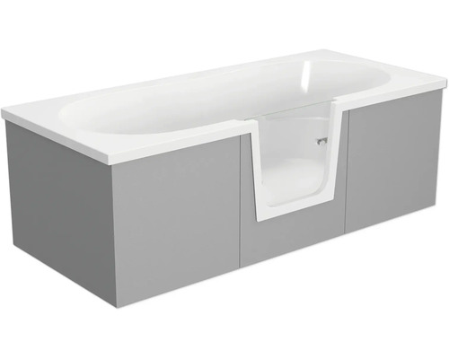 Rechteckbadewanne mit Tür mittig Anschlag rechts SCHULTE Q2 180x80 cm alpinweiß glatt glänzend mit befliesbarer Front- und Seitenverkleidung D80013M4-3 Barrierefreie Badewanne mit Einstiegstür