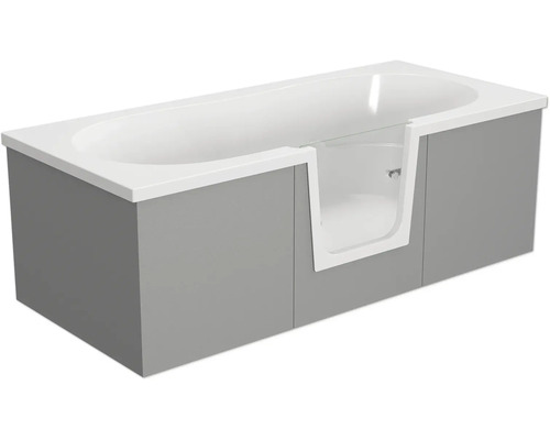 Rechteckbadewanne mit Tür mittig Anschlag links SCHULTE Q2 180x80 cm alpinweiß glatt glänzend mit befliesbarer Front- und Seitenverkleidung D80013M4-5 Badewanne mit Tür für barrierefreies Baden