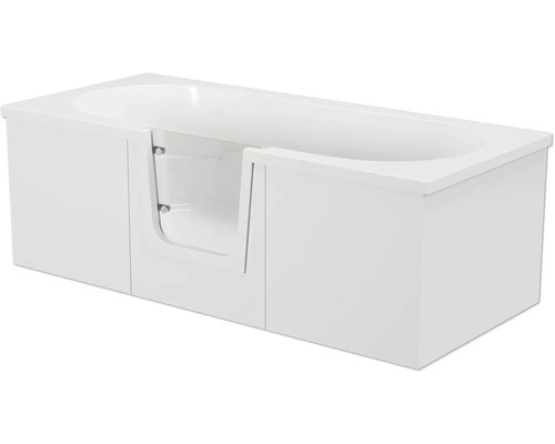 Rechteckbadewanne mit Tür mittig Anschlag links SCHULTE Q2 170x75 cm alpinweiß glänzend mit Front- und rechter Seitenschürze D80007M1-5 Badewanne mit Einstiegstür