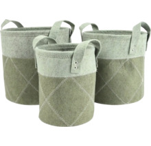 Drei Filzkörbe mit Tragegriffen als Aufbewahrungslösung