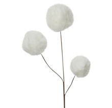 Dekorative Kunstblume mit drei weißen Pompons