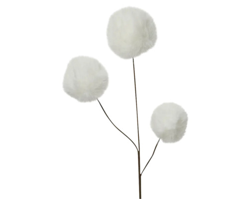 Dekorative Kunstblume mit drei weißen Pompons