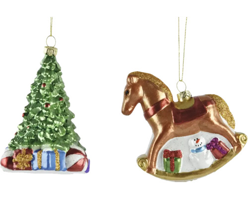 Weihnachtsbaum- und Schaukelpferd-Christbaumschmuck zum Aufhängen