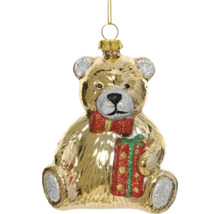 Teddybär Christbaumkugel mit Geschenk