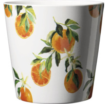 Blumentopf aus Keramik mit Orangenmotiv